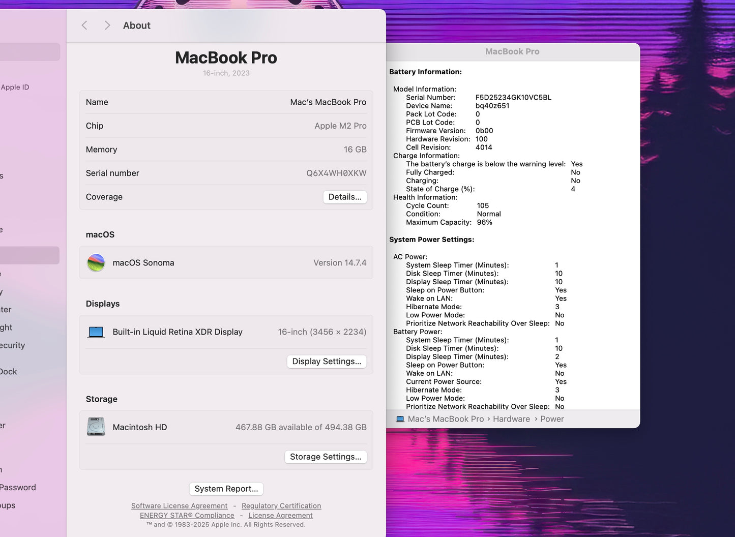 MacBook Pro 16" 2023 / M2 Pro / 16 RAM / 500 SSD