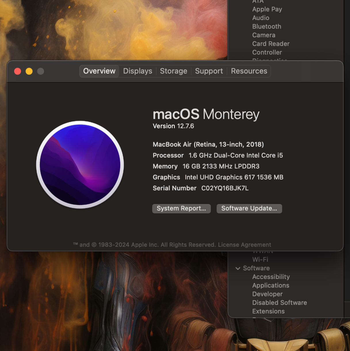 Macbook Air 13" 2018 / i5 / 16RAM / 250SSD