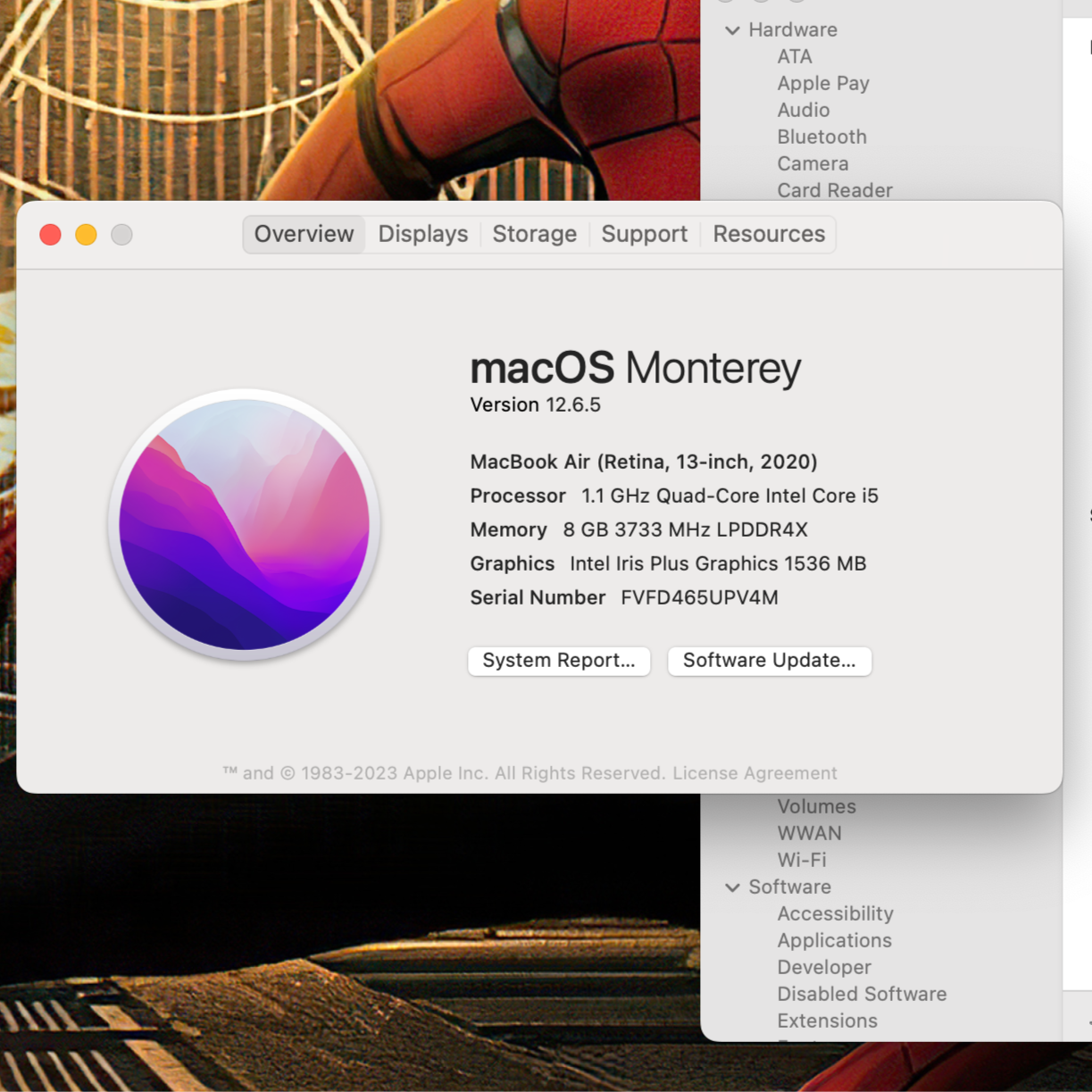MacBook Air 13" 2020 / i5 / 8 RAM / 250 SSD